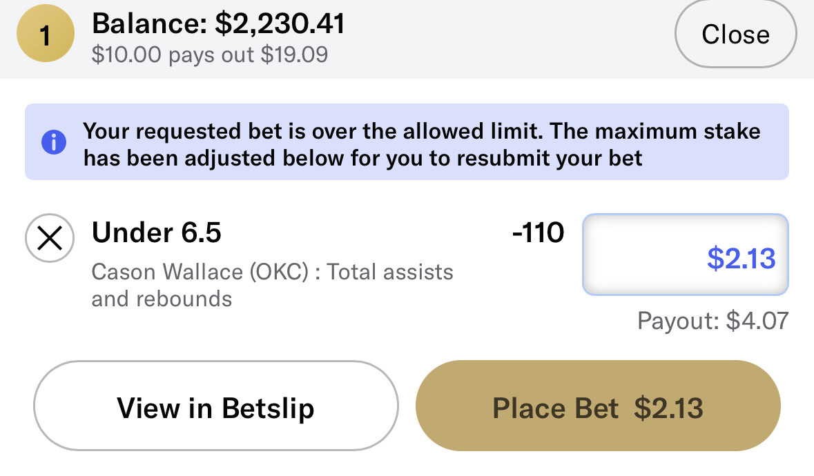 Limited on BetMGM
